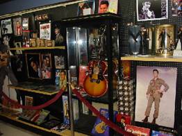 Elvis memorablia inside the Americana Hollywood Museum