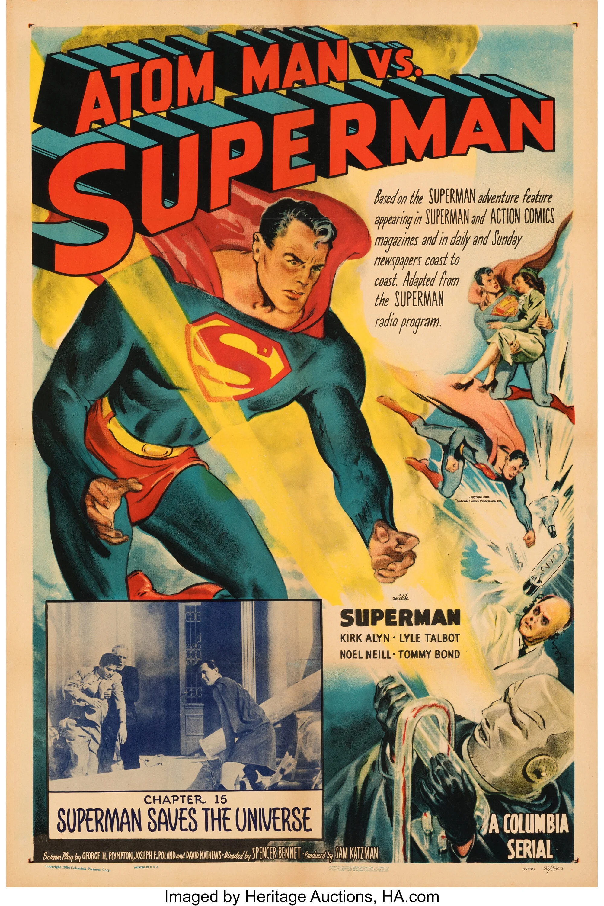 Vintage Superman Serial Posters Featuring Kirk Alyn Head to Auction