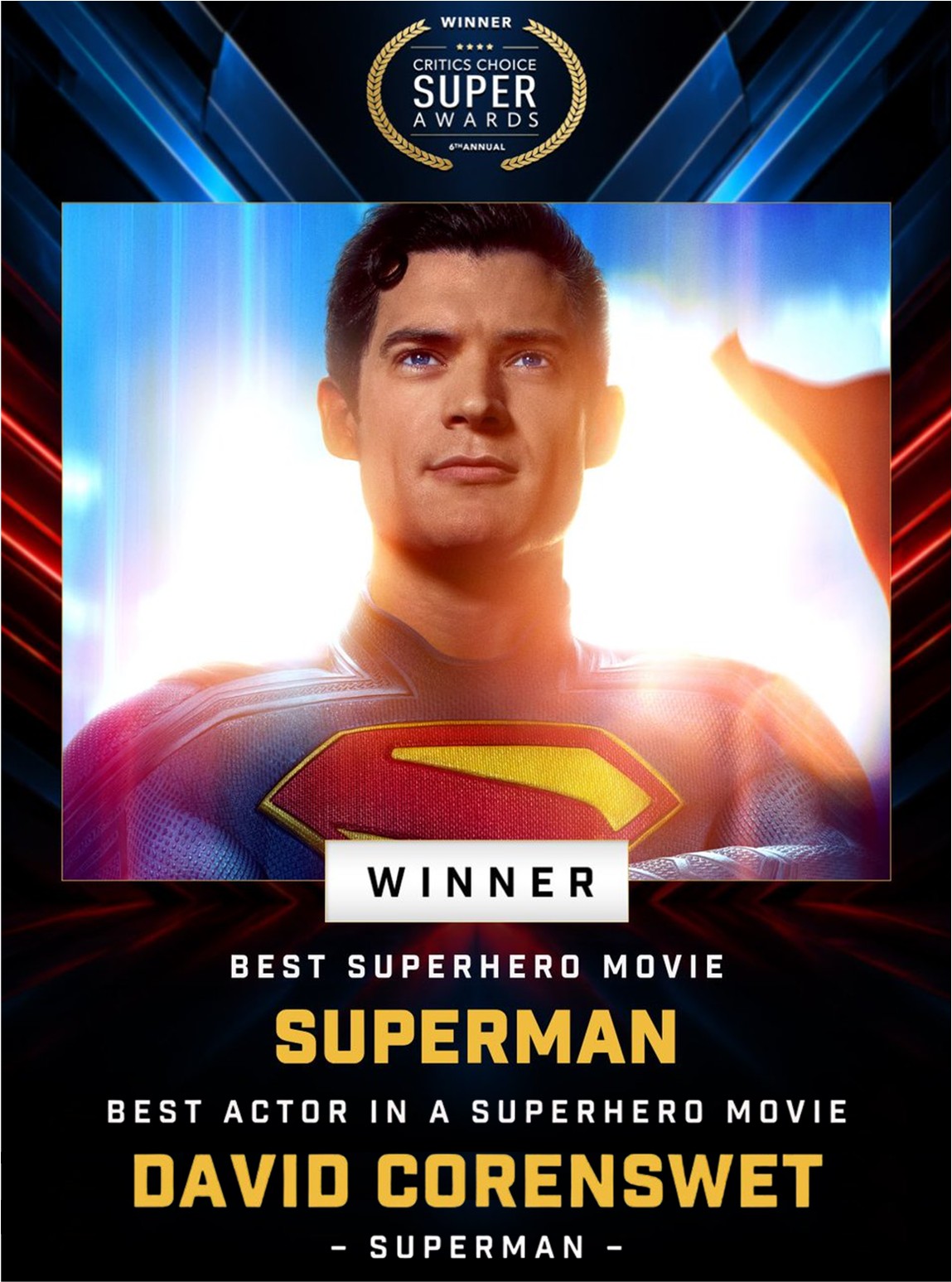 'Superman' (2025) Soars With Two Wins at 6th Annual Critics Choice Super Awards