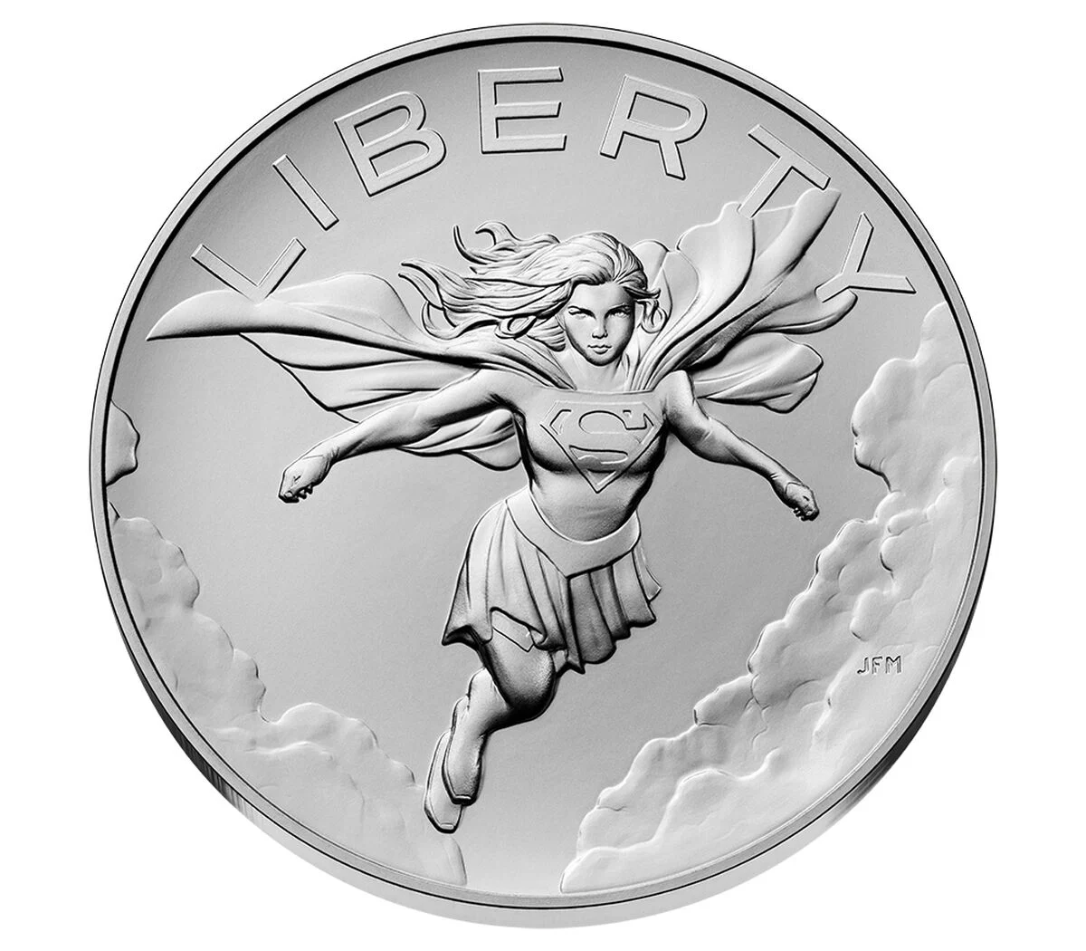 Supergirl one-ounce silver medal obverse