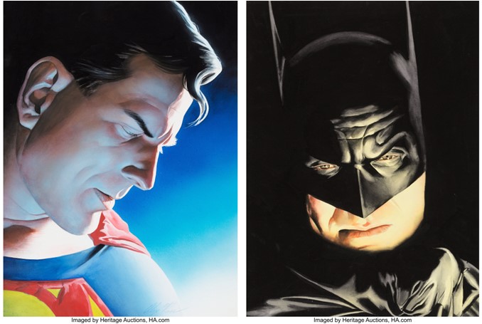 Alex Ross Original Covers for Oversized Batman and Superman Books Soar to  Heritage Auction