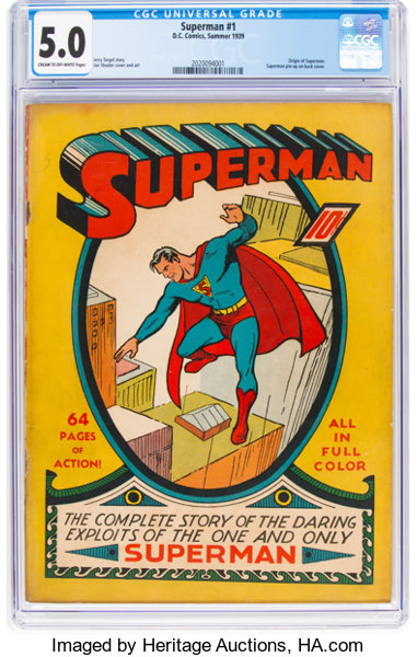 Vintage Unrestored Copy of "Superman #1" Available at Auction
